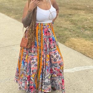 Vintage Colorful Wrap Skirt